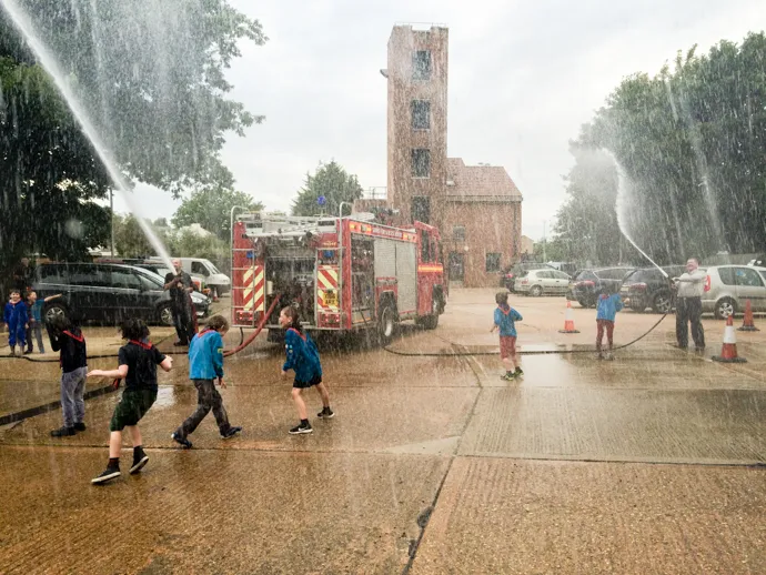 Epic Waterfight and Fire Station Visit