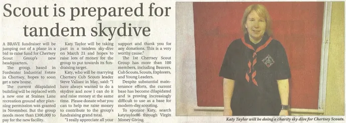 Clipping from surrey advertiser