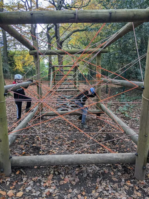 Finley tackling the assault course