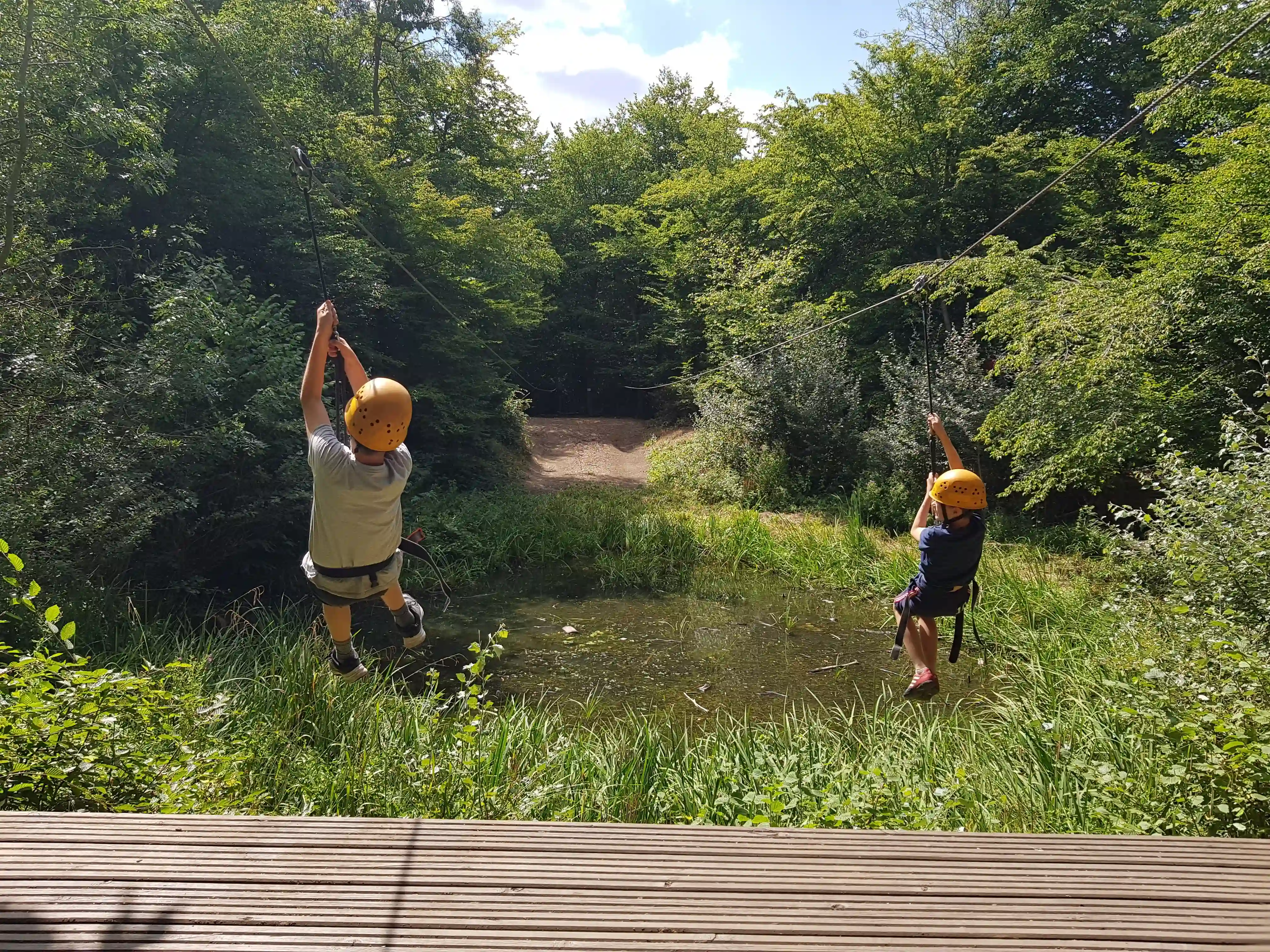 2 scouts ziplining