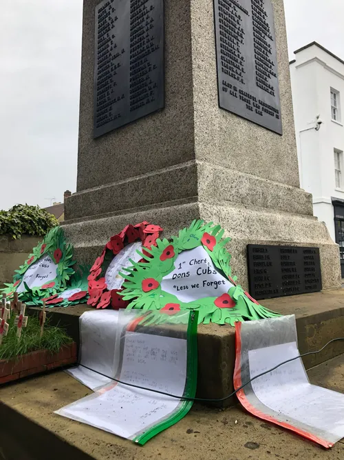 Poppy wreath made by the Dons Cubs