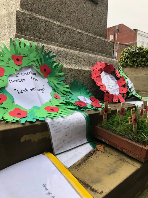 Poppy wreath made by the Hunter Cubs